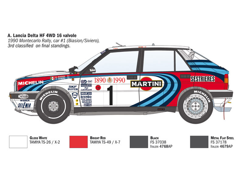 イタレリ 1/12カーモデル 1/12 ランチア デルタ HF インテグラーレ 16V