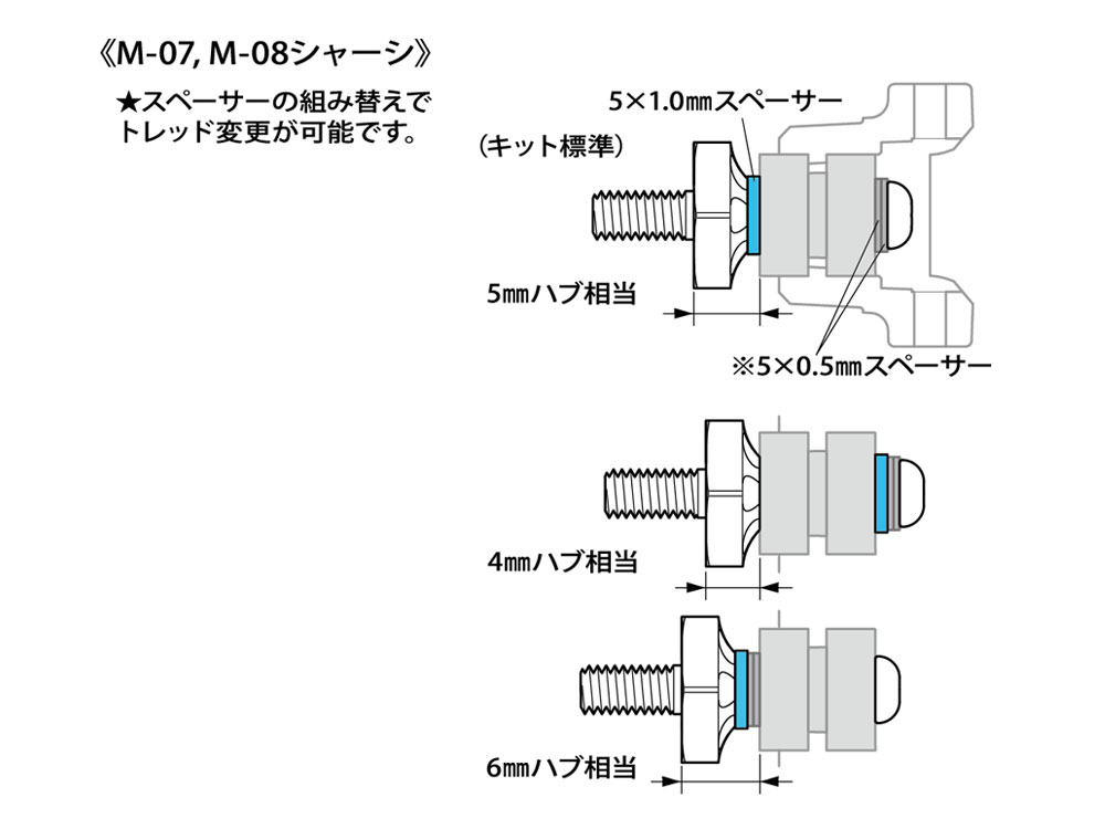 タミヤ ホップアップオプションズ OP.1996 Mシャーシ 軽量ホイールハブ一体型アクスルセット | タミヤ