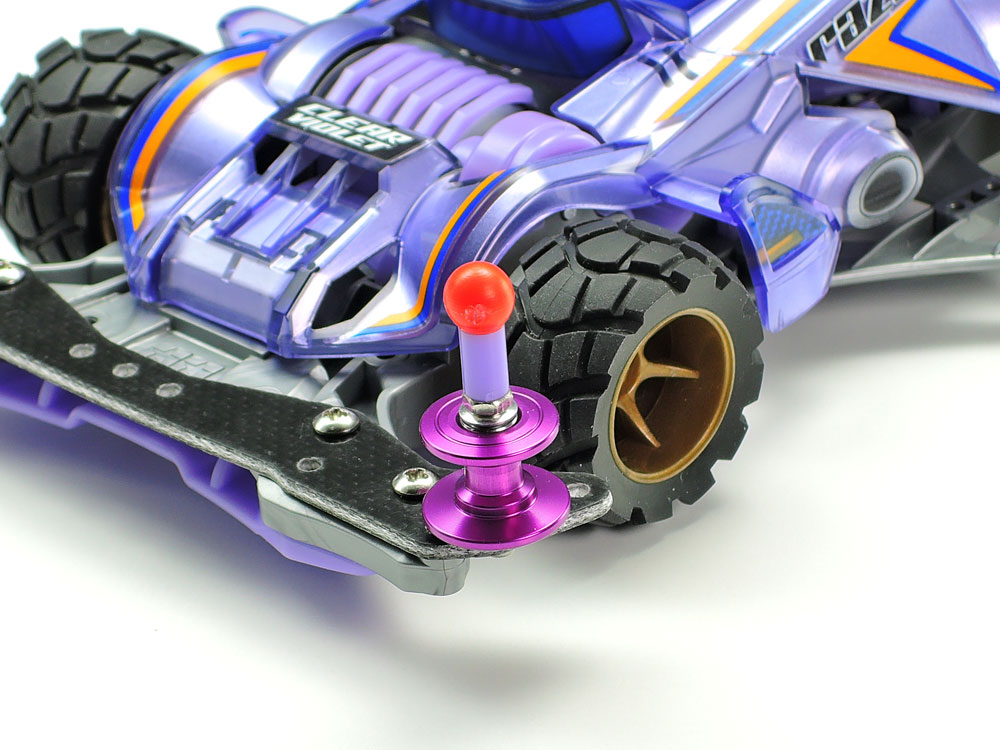ミニ四駆 １３ｍｍ オールアルミベアリングローラー（テーパータイプ） 紫２個