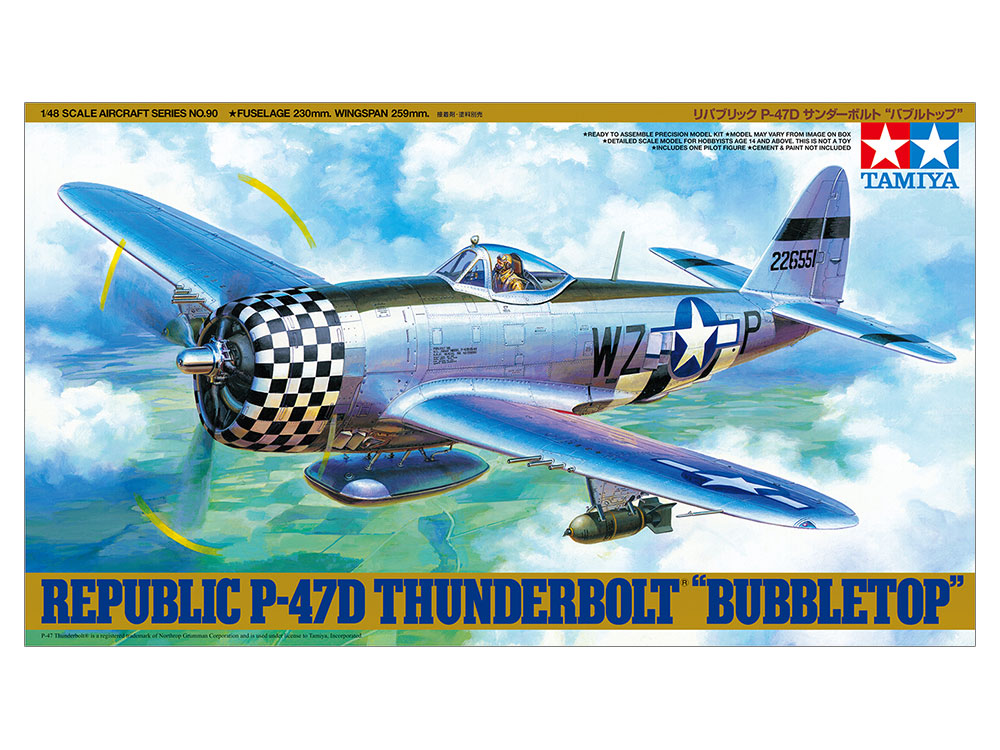 SALE／65%OFF】 PTM 48 リパブリック P-47D サンダーボルト バブルトップ 傑作機シリーズ No.90 プラモデル 61090  タミヤ 19991231