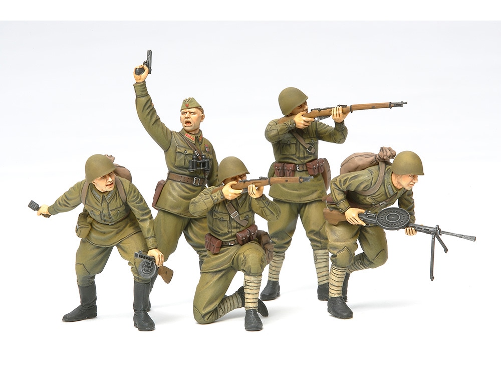 タミヤ 1/35 ミリタリーミニチュアシリーズ ソビエト歩兵 突撃セット（1941-1942） | タミヤ