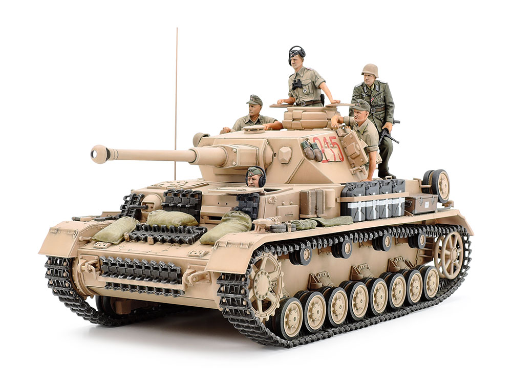 Tamiya 1/35 Scale German Tank Panzerkampfwagen IV Ausf.F & Motorcycle Set  North Africa Model Kit