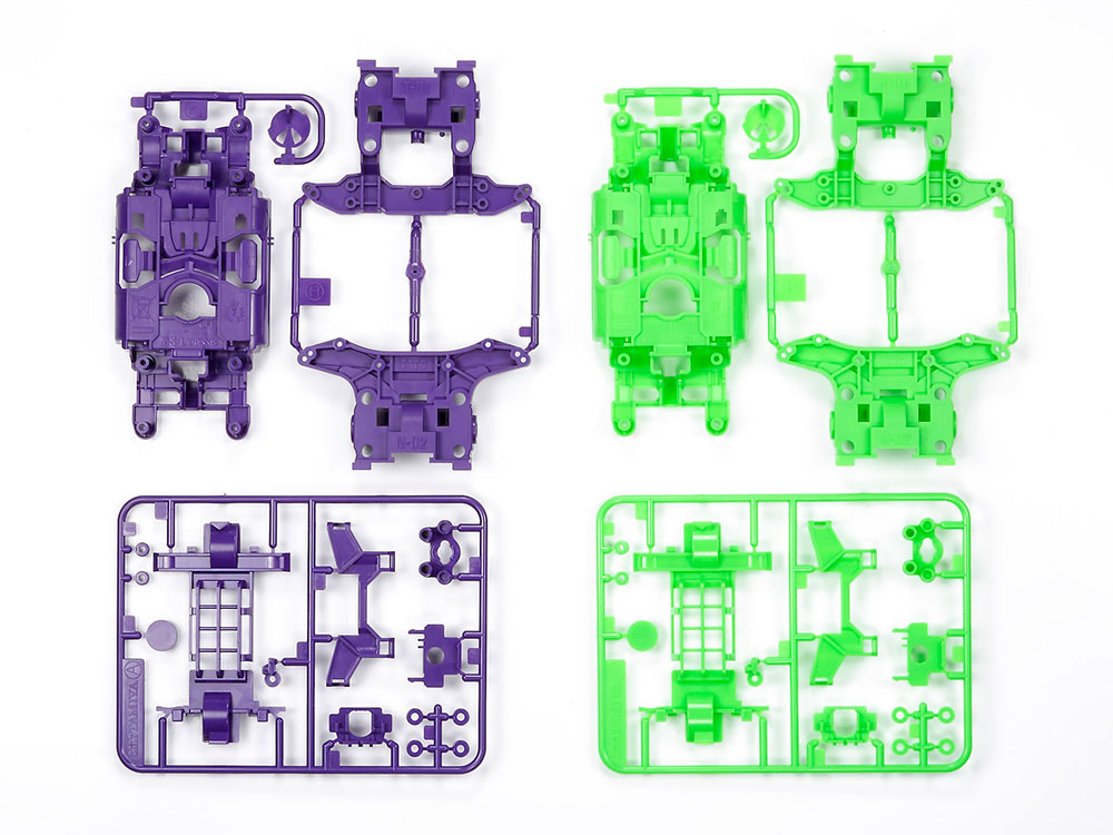 タミヤ ミニ四駆特別企画 MSカラーシャーシセット(パープル・グリーン 
