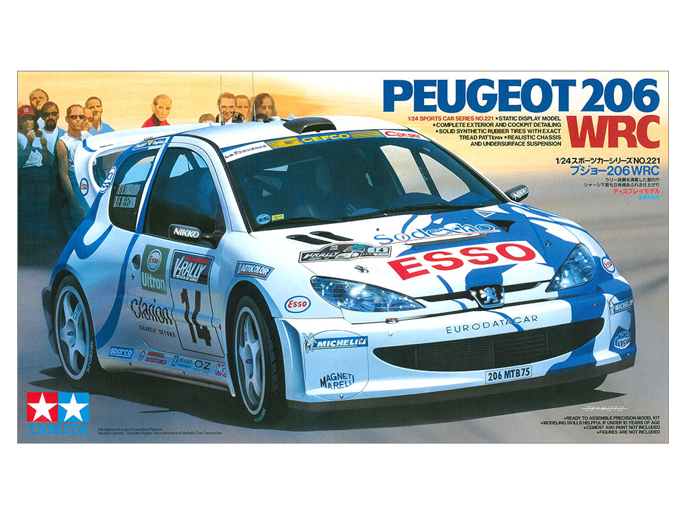 最新品国産PEUGEOT206 WRC (プジョー206 WRC)　 タミヤ　1/24　完成品 完成品